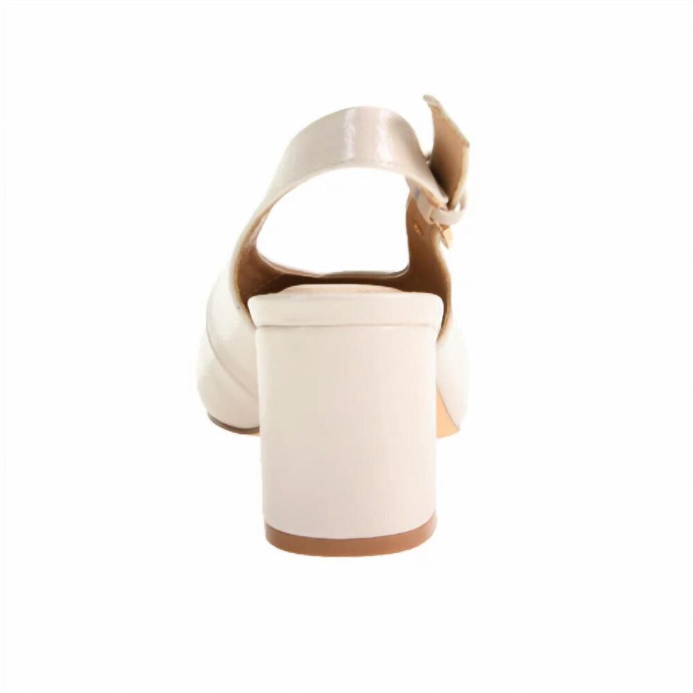 NEW CHINESE LAUNDRY women's menny patent sling back heels in cream - Picture 3 of 6